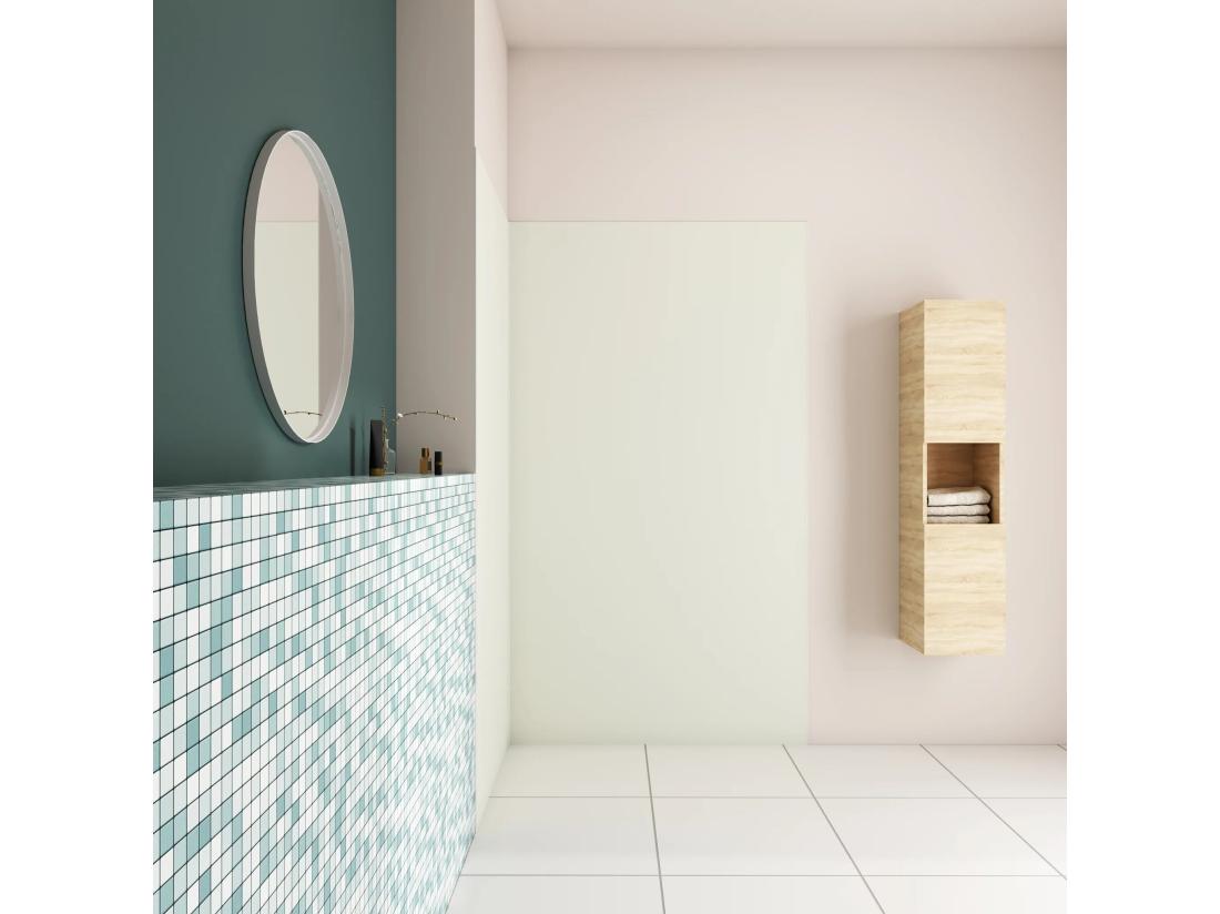 Vente Unique AICA Panneau Mural De Douche Ivoire 120x90x210cm Panneaux Muraux Salle De Bain Habillage Mural Aluminium Avec 2 Profilés De Finition