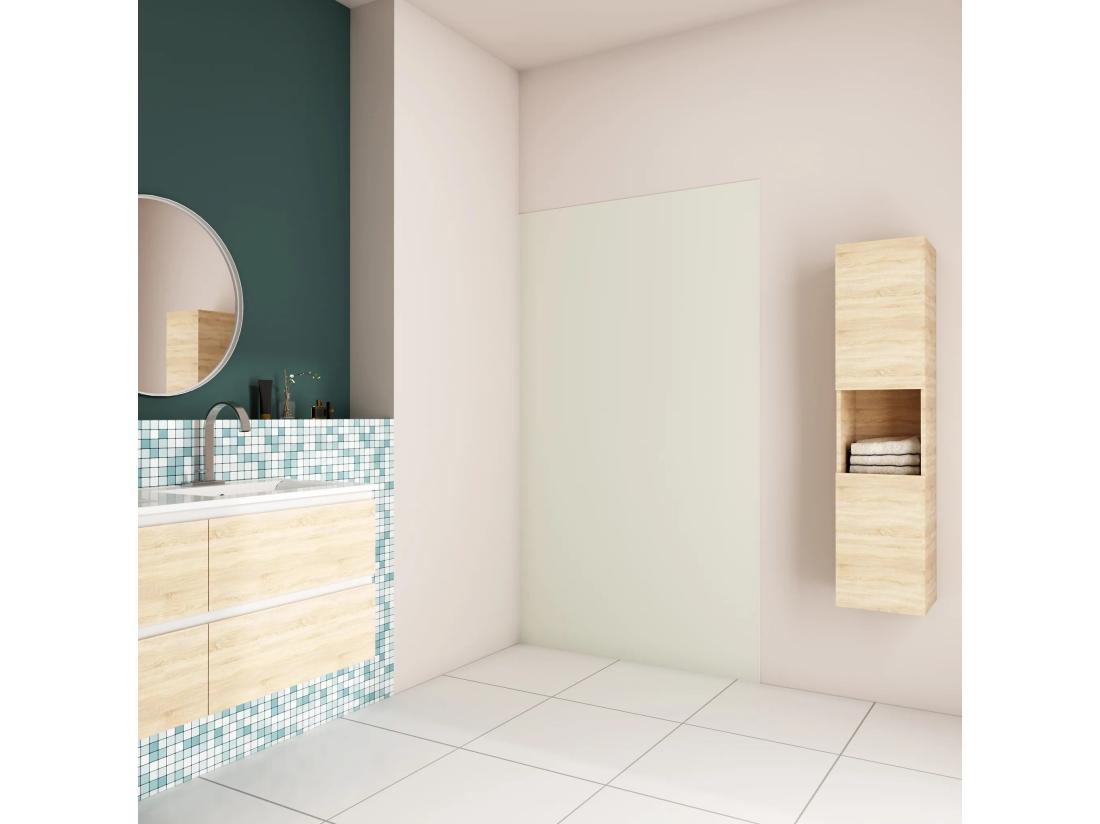 vente unique AICA Panneau mural de douche Ivoire 90x210cm Panneaux muraux salle de bain habillage mural aluminium
