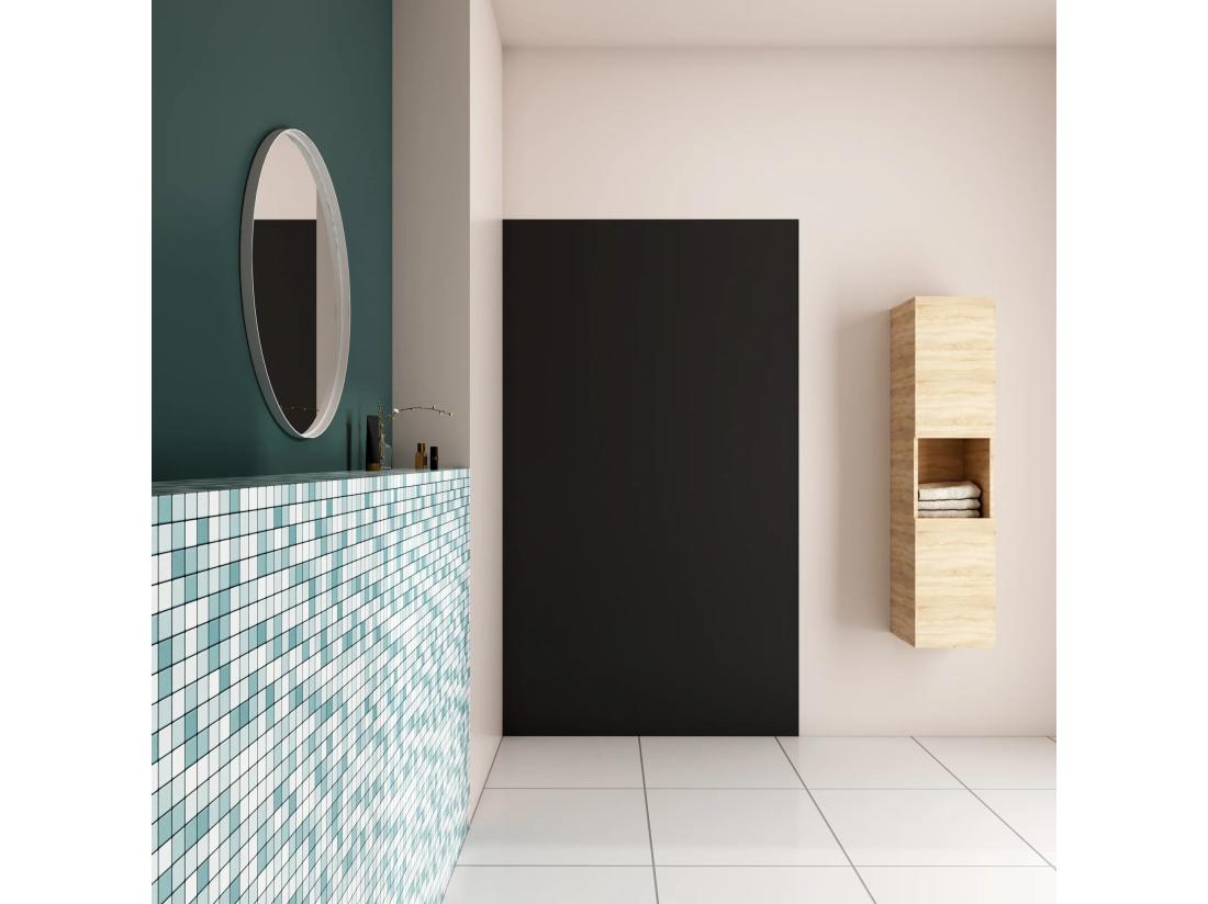 Vente Unique AICA Panneau Mural De Douche Noir 90x210cm Panneaux Muraux Salle De Bain Habillage Mural Aluminium