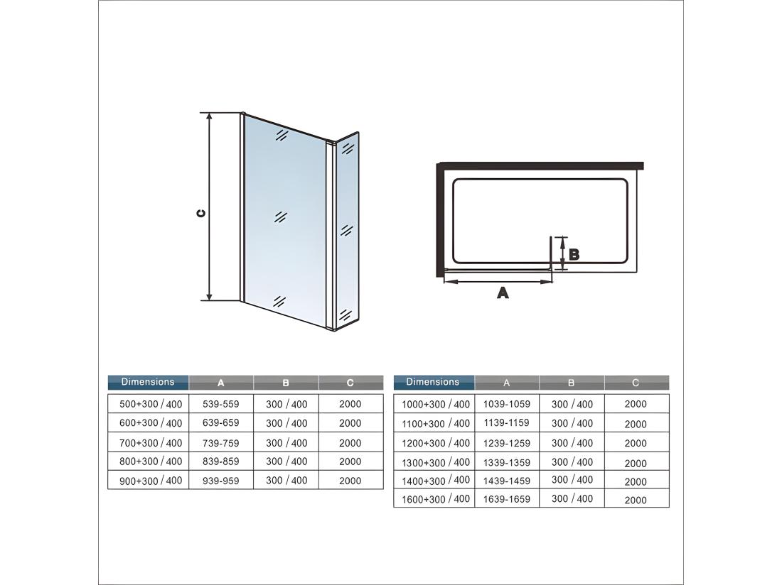 Vente Unique AICA Paroi De Douche Industrielle Noire 120x200cm Avec Un Retour Pivotant 40cm Livré Avec Une Barre De Stabilisation 90cm