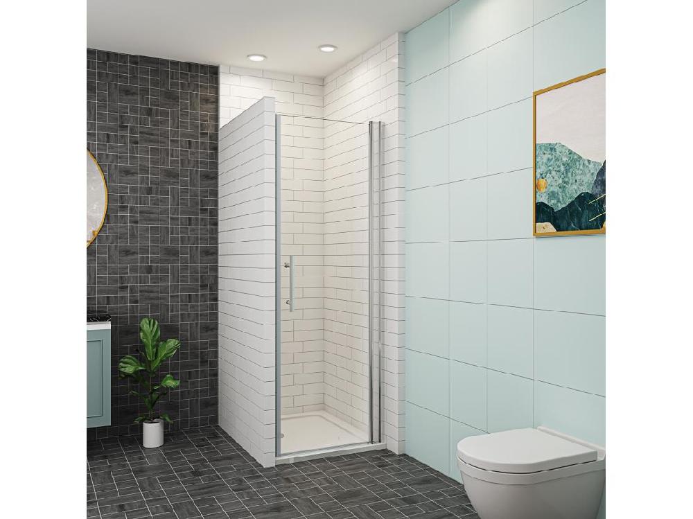 Vente Unique AICA Porte De Douche 80x187cm En Verre Anticalcaire Et Clair