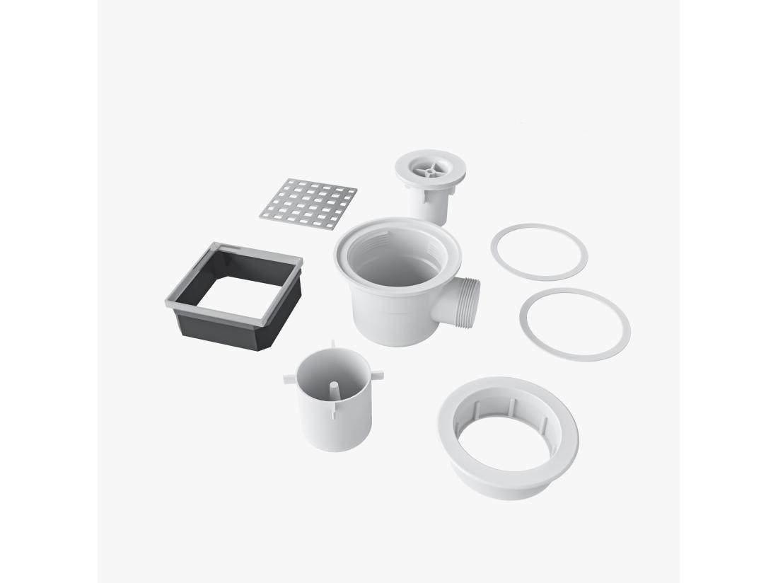 Vente Unique AICA Receveur De Douche à Carreler 1600x800mmavec La Bonde De Receveur