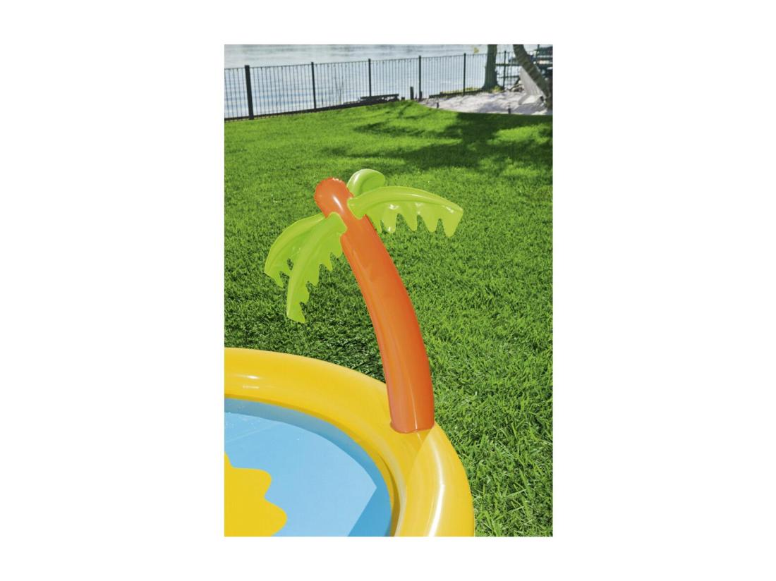 Vente Unique Aire De Jeux Avec Toboggan Et Arroseur Au Centre Et Raccordement Tuyau D'arrosage - Sunny Island - 237 X 201 X 104 Cm