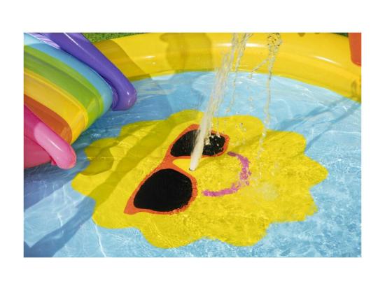 Vente Unique Aire De Jeux Avec Toboggan Et Arroseur Au Centre Et Raccordement Tuyau D'arrosage - Sunny Island - 237 X 201 X 104 Cm