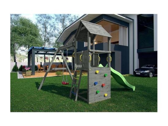 Vente Unique Aire De Jeux Carol 2 - Toboggan Bleu - Fungoo