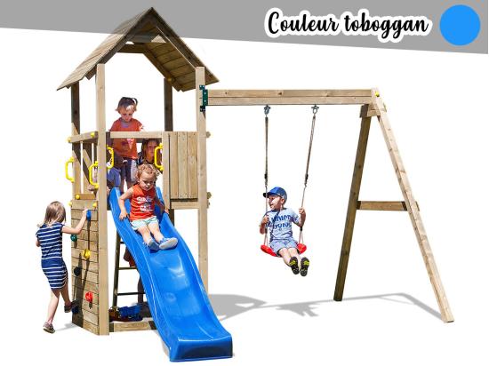 vente unique Aire de jeux Carol 2 - Toboggan Bleu - Fungoo