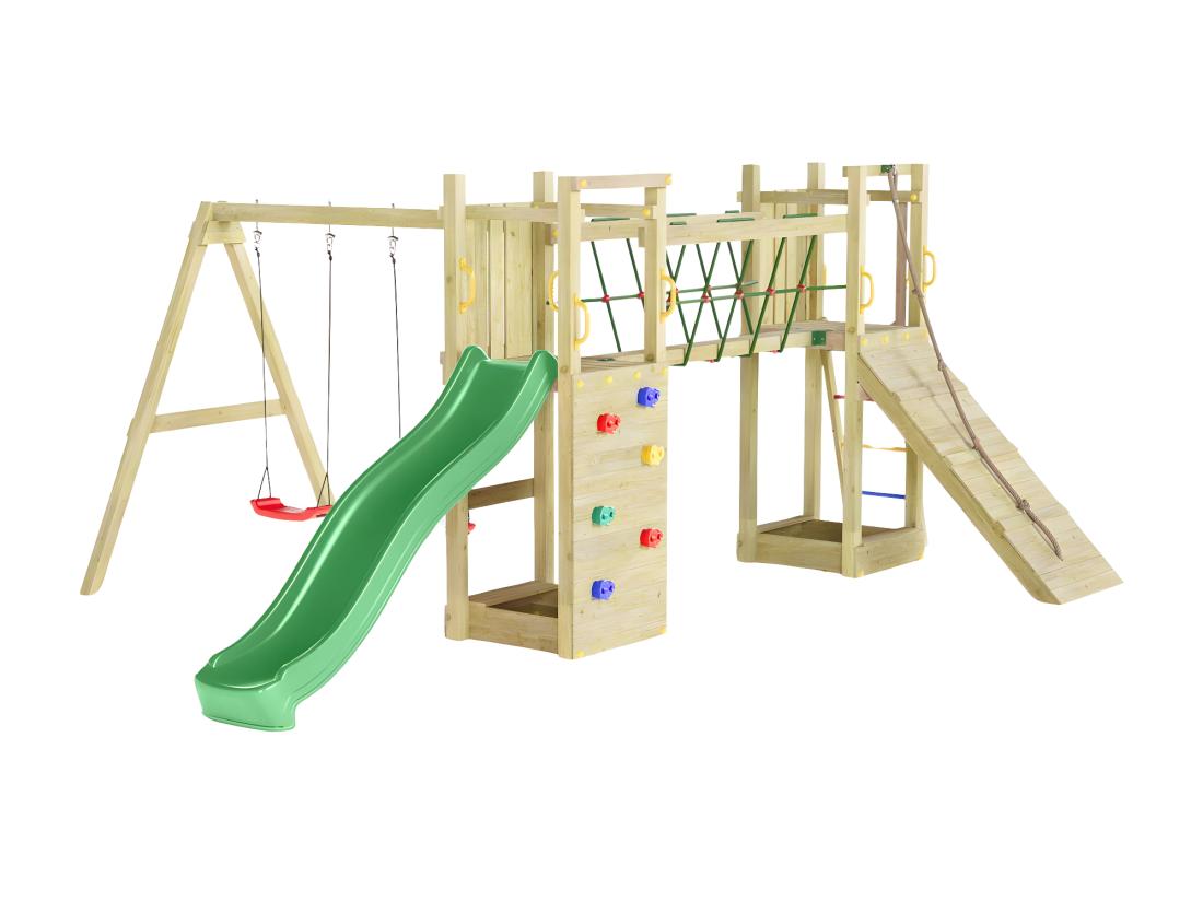 Vente Unique Aire De Jeux Funny 3 Avec Balançoire Double - Fungoo