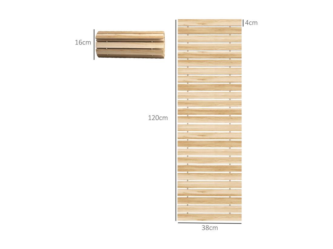 Vente Unique Allée Chemin De Jardin Enroulable En Lattes De Bois Dim. 120L X 38l Cm Sapin Pré-huilé