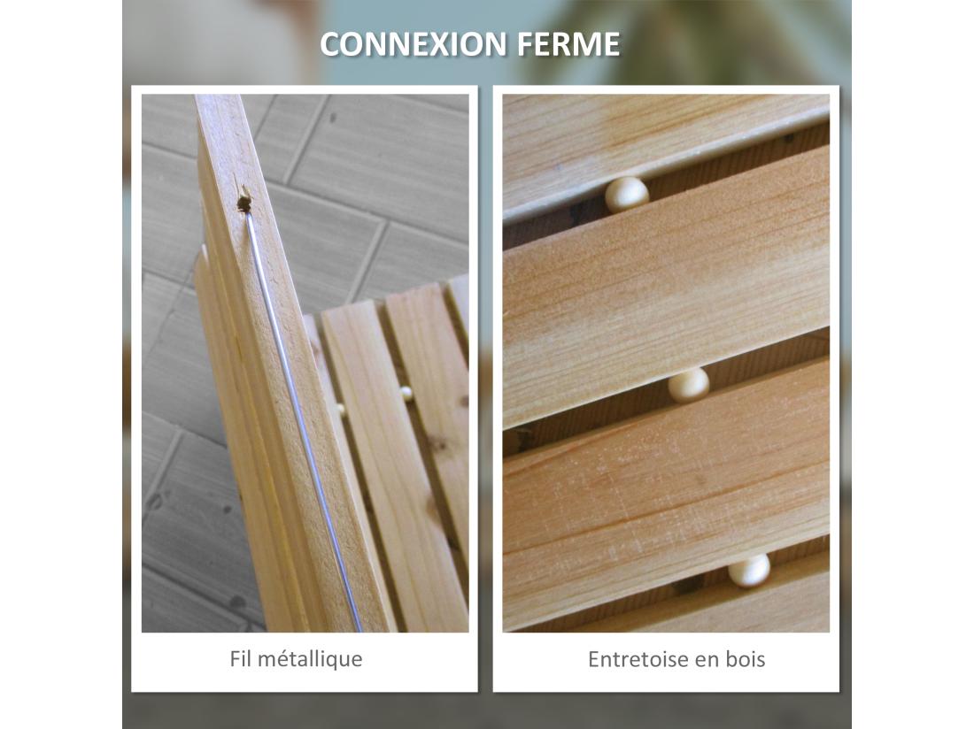 Vente Unique Allée Chemin De Jardin Enroulable En Lattes De Bois Dim. 120L X 38l Cm Sapin Pré-huilé
