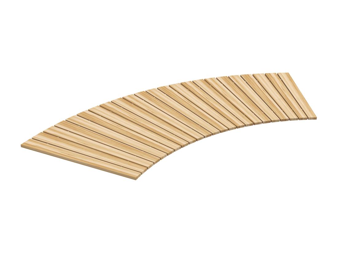 Vente Unique Allée Chemin De Jardin Incurvé Enroulable En Lattes De Bois Dim. 120/72L X 38l Cm Sapin Pré-huilé