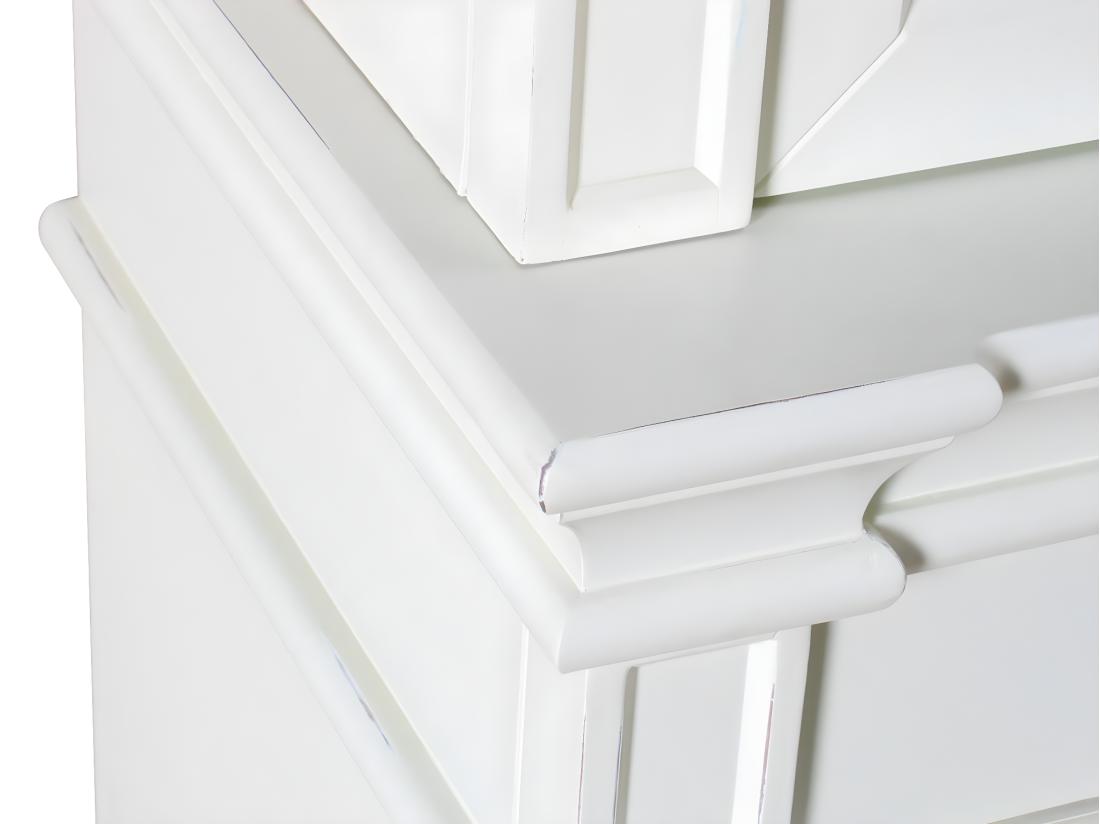 Vente Unique Amaretta Armoire Vitrine 4 Portes Vieux Blanc Vintage Patiné Largeur 186 Cm Hauteur 200 Cm