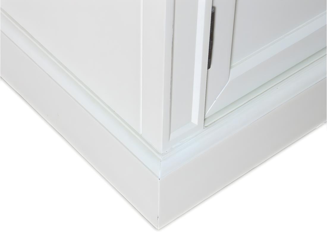 vente unique Amaretta Armoire vitrine 4 portes vieux blanc vintage patiné largeur 186 cm hauteur 200 cm