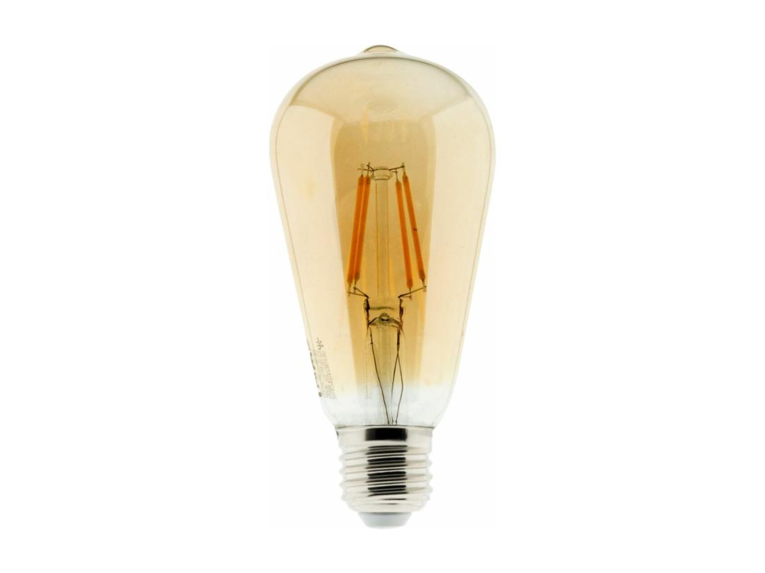 Vente Unique Ampoule Déco Filament LED Ambrée 4W E27 400lm 2500K - Edison - Elexity
