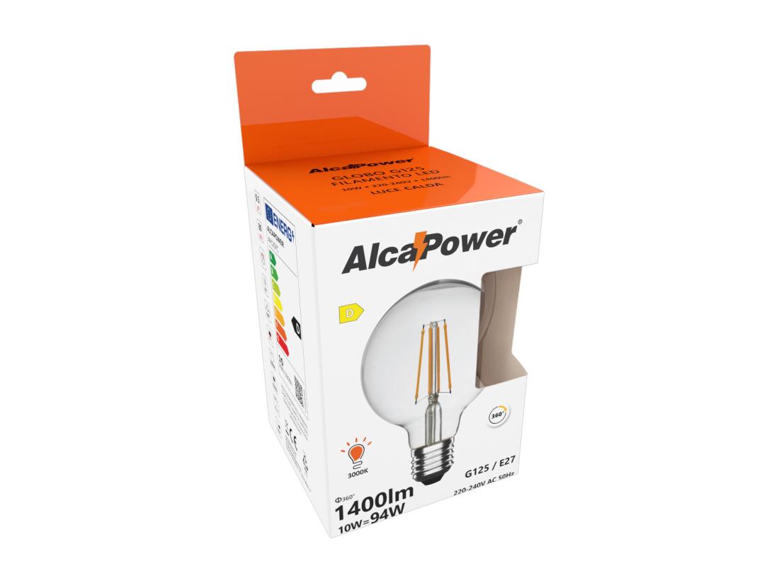 Vente Unique Ampoule LED à Filament Globe Transparent 10W G125 1400lumen 3000K