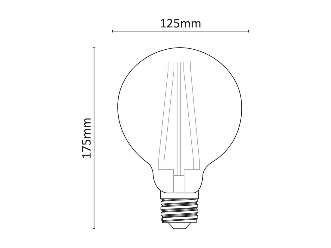 vente unique Ampoule LED à filament globe transparent 10W G125 1400lumen 4000K