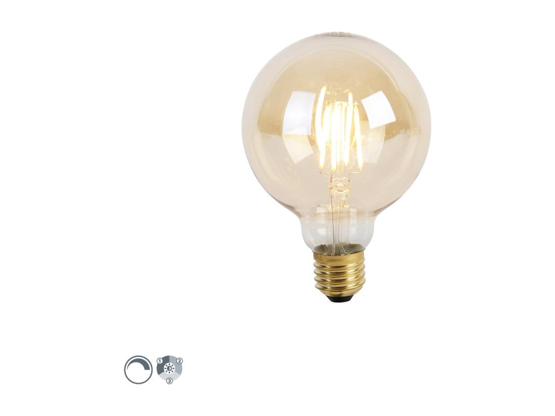 Vente Unique Ampoule LED Dimmable 3 niveaux E27 G95 Goldline 5W 530lm 2200K
