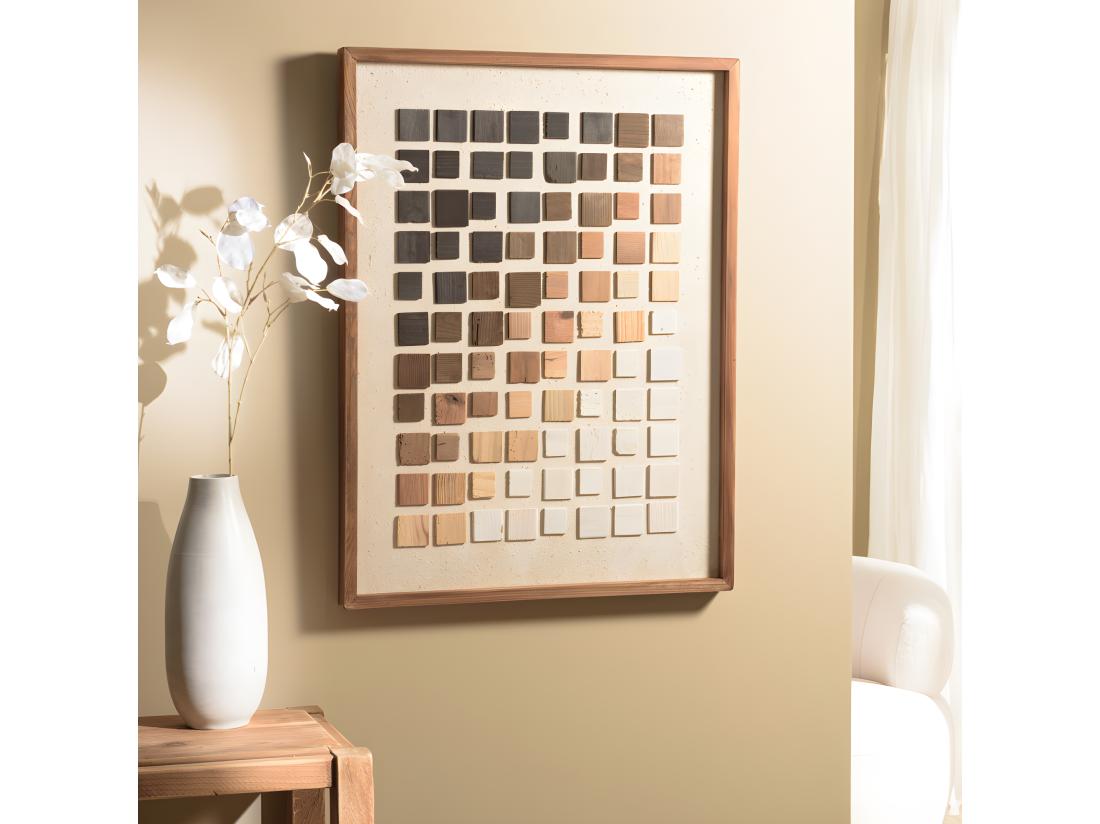 Vente Unique ANDRIAN - Décoration Murale 62x82cm Dégradé De Mosaïque En Pin Recyclé