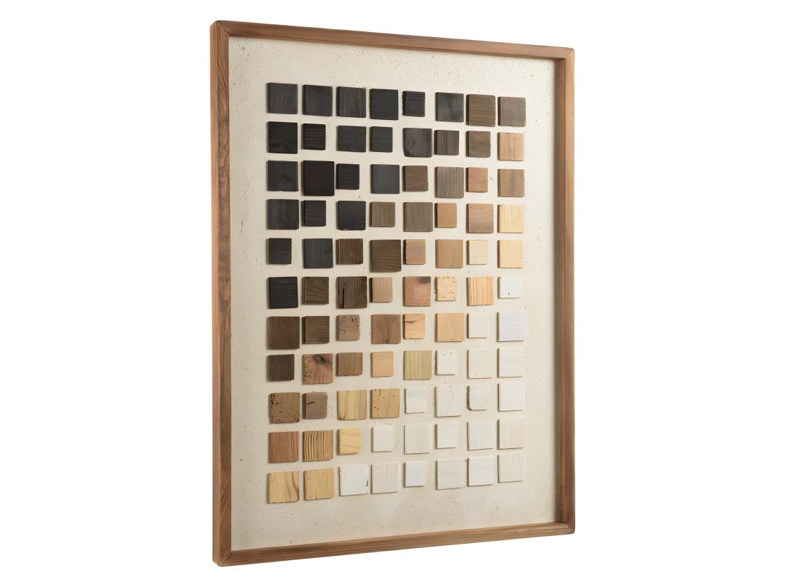 vente unique ANDRIAN - Décoration murale 62x82cm dégradé de mosaïque en Pin recyclé