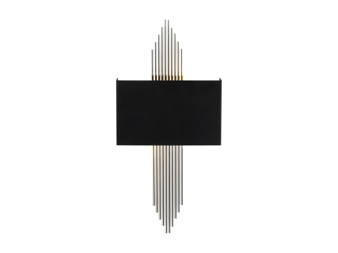 Vente Unique Applique Art Déco En Métal Noir Et Argenté - L. 22 X H. 75 Cm - SANGARIUS