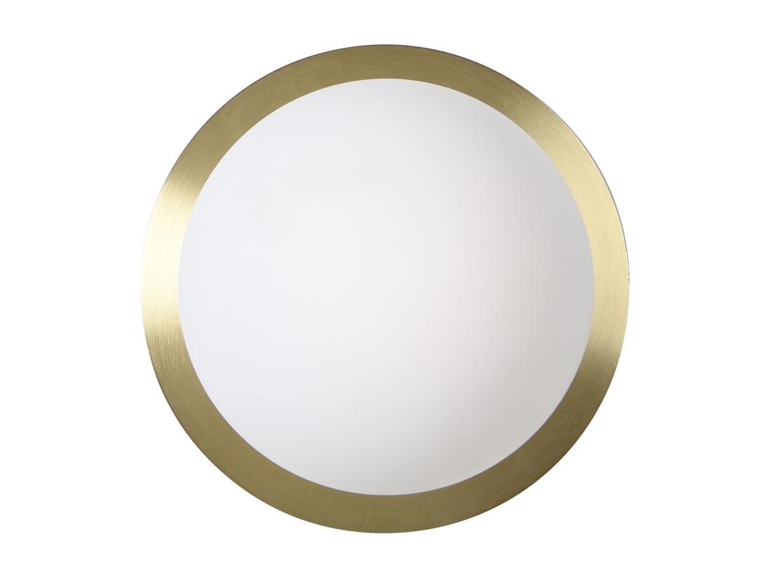 Vente Unique Applique Murale Art Déco En Laiton Brossé Et Verre - H. 16 X L. 16 Cm - GALENA