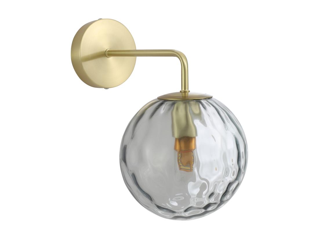 Vente Unique Applique Murale En Métal Et Verre Fumé - L. 32 X H. 32 X P. 20 Cm - Doré - SUSANNE