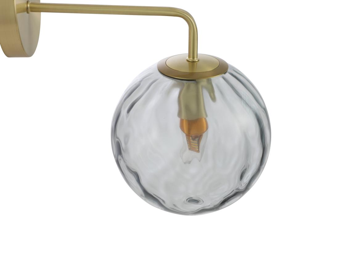 Vente Unique Applique Murale En Métal Et Verre Fumé - L. 32 X H. 32 X P. 20 Cm - Doré - SUSANNE