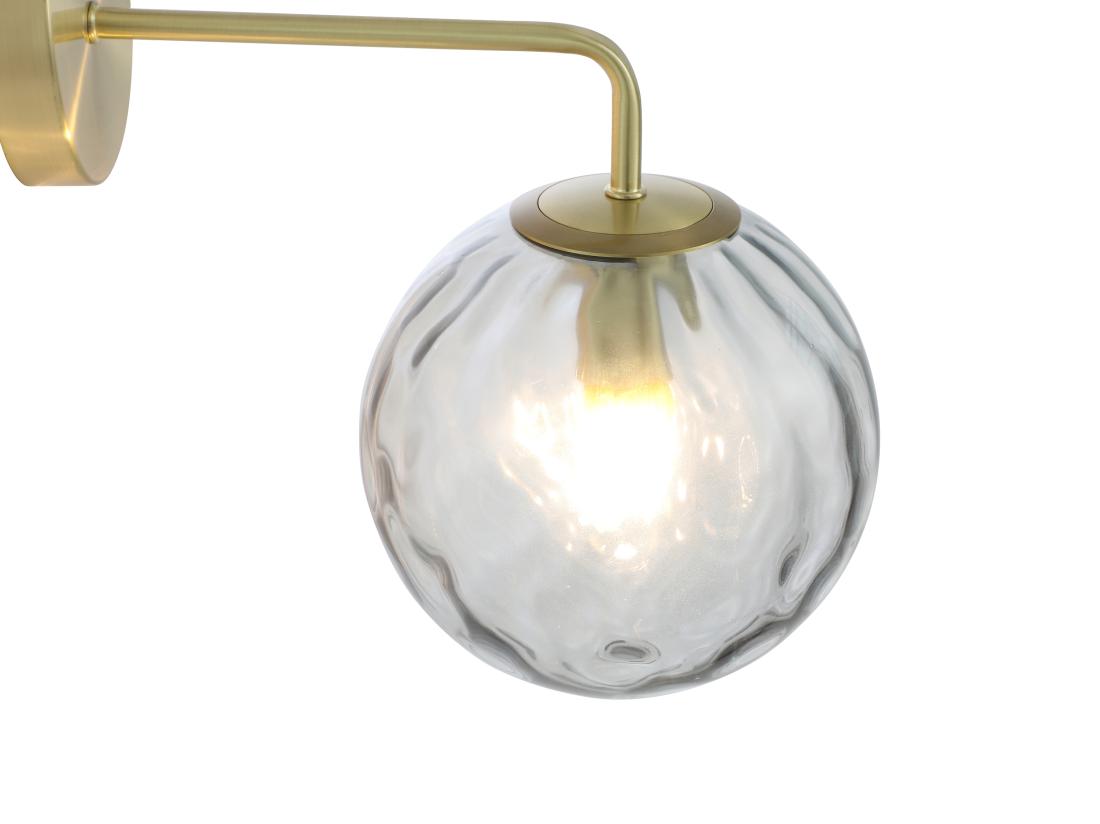 Vente Unique Applique Murale En Métal Et Verre Fumé - L. 32 X H. 32 X P. 20 Cm - Doré - SUSANNE