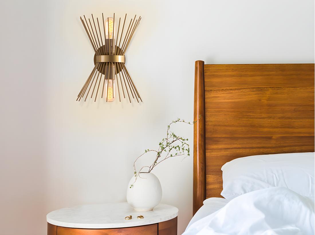 vente unique Applique murale filaire en métal - H. 33 cm - Doré - KIRPI