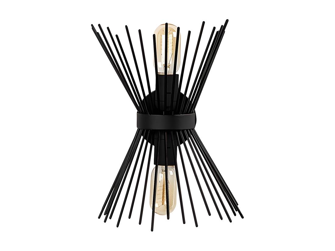 Vente Unique Applique Murale Filaire En Métal - H. 33 Cm - Noir - KIRPI