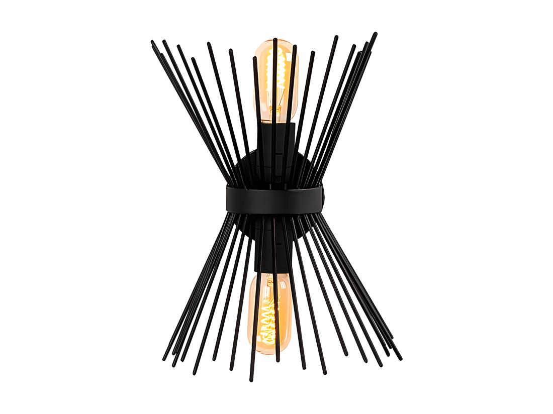 vente unique Applique murale filaire en métal - H. 33 cm - Noir - KIRPI