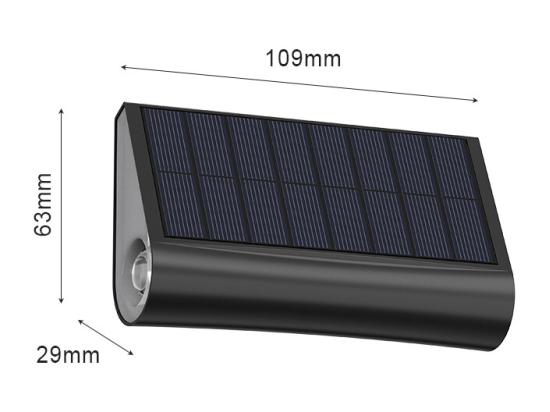 Vente Unique Applique Murale Solaire - 30 Lumens - Noir - TRESTIA