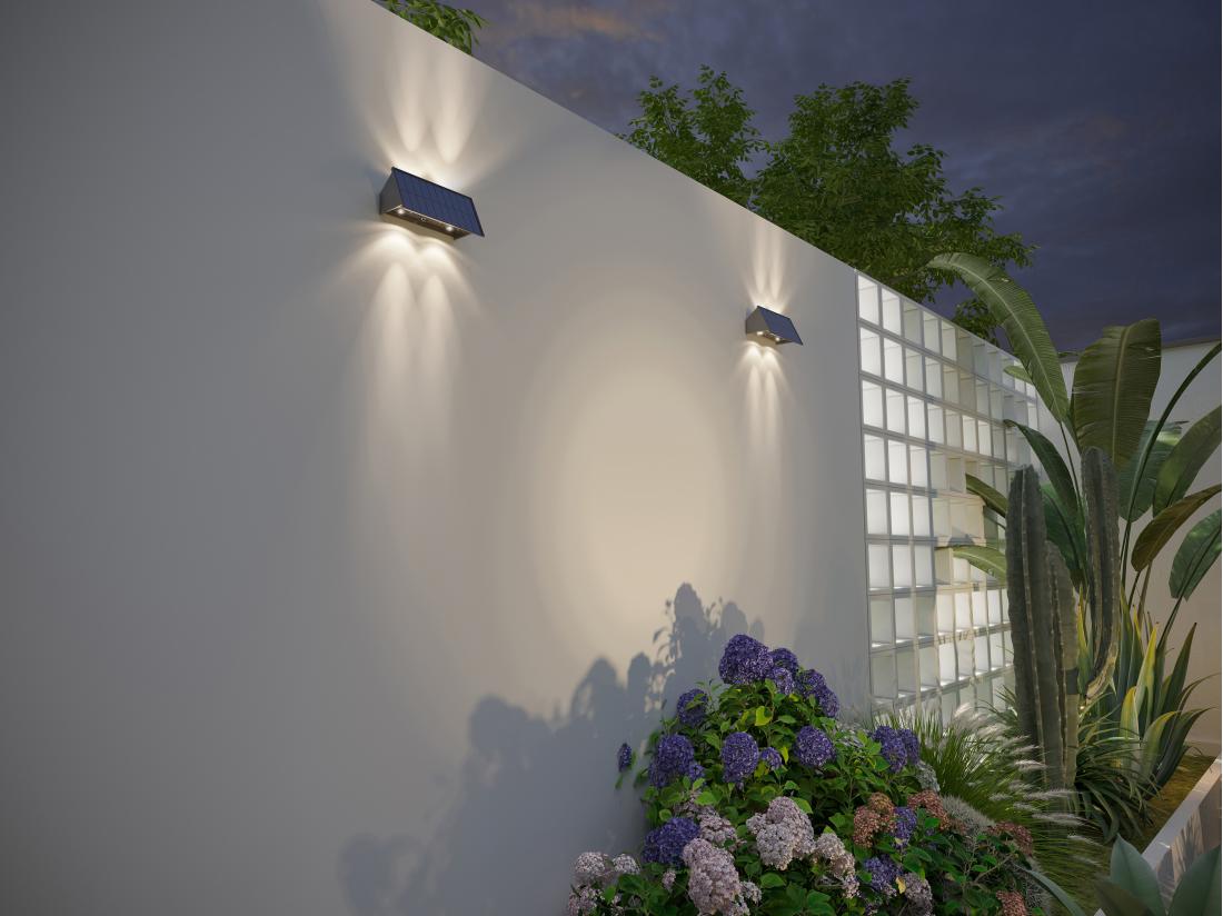 vente unique Applique murale solaire - 80 lumens - Noir - SONDERHO