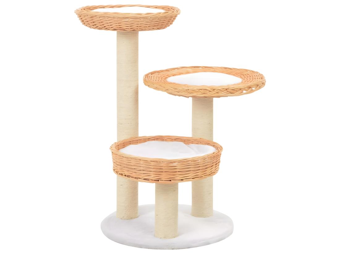 Vente Unique Arbre à Chat Avec Griffoir En Sisal Naturel Bois De Saule