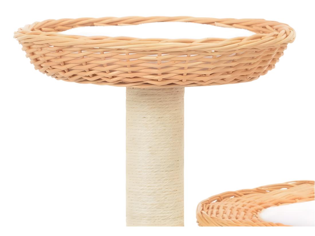 Vente Unique Arbre à Chat Avec Griffoir En Sisal Naturel Bois De Saule