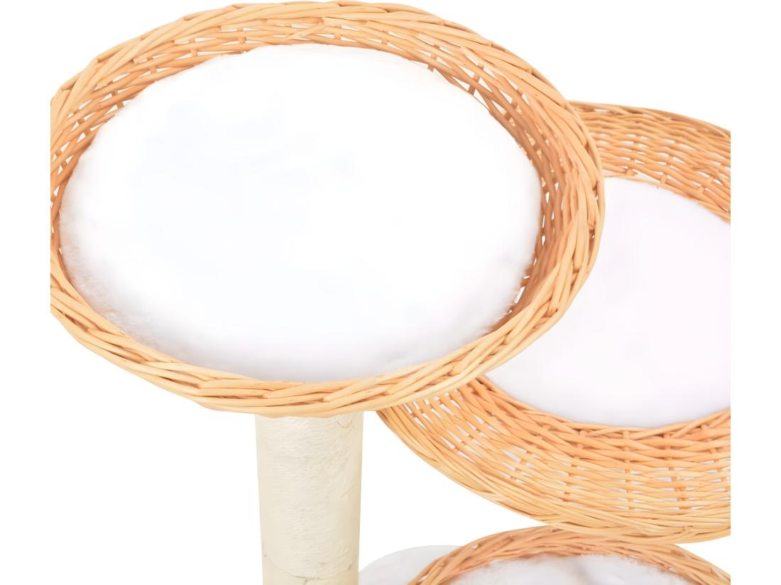 vente unique Arbre à chat avec griffoir en sisal Naturel Bois de saule