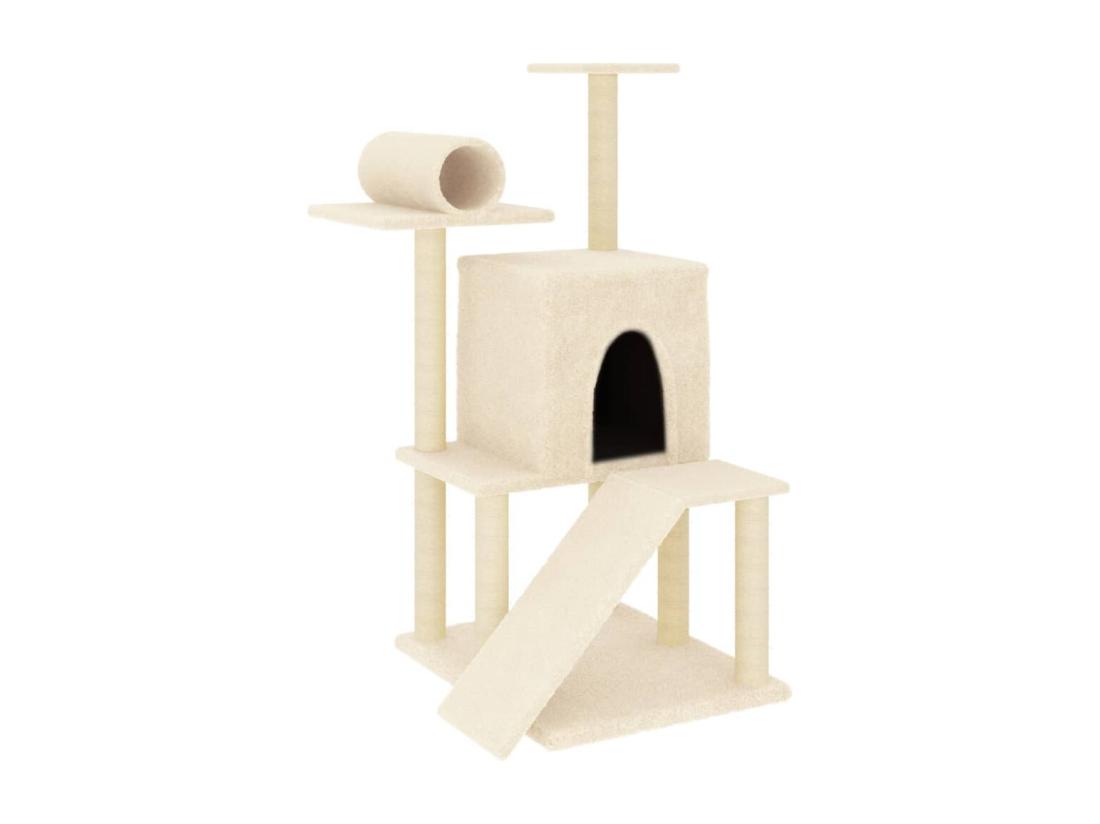 Vente Unique Arbre à Chat Avec Griffoirs En Sisal Crème 110 5 Cm