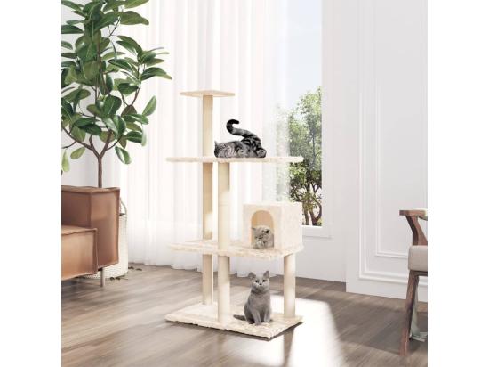 vente unique Arbre à chat avec griffoirs en sisal Crème 119 cm