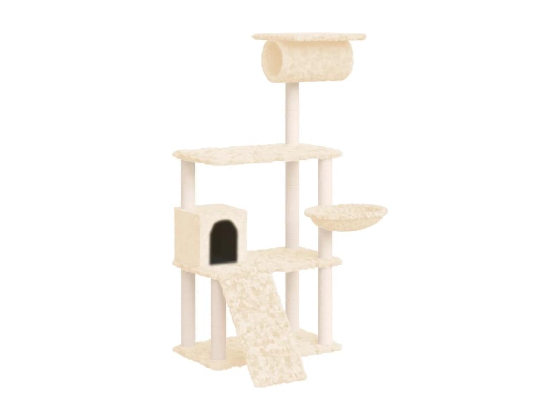 Vente Unique Arbre à Chat Avec Griffoirs En Sisal Crème 131 Cm