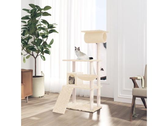 vente unique Arbre à chat avec griffoirs en sisal Crème 131 cm