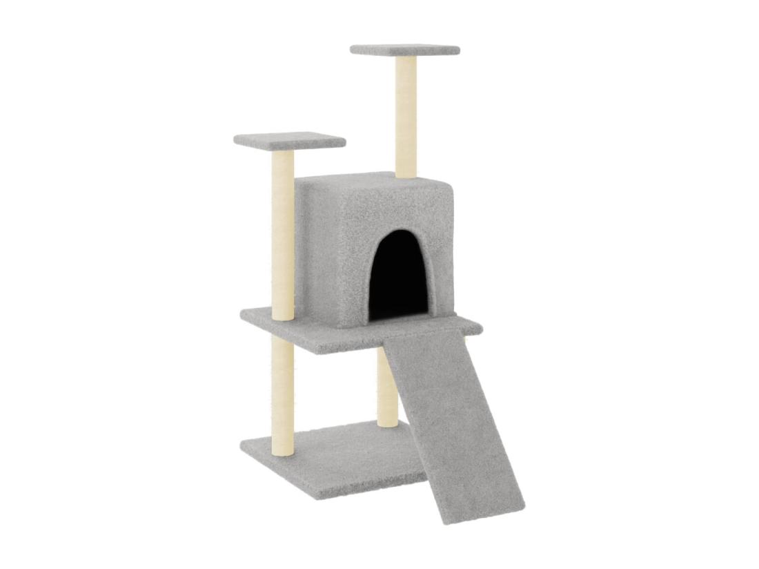 Vente Unique Arbre à Chat Avec Griffoirs En Sisal Gris Clair 110 Cm