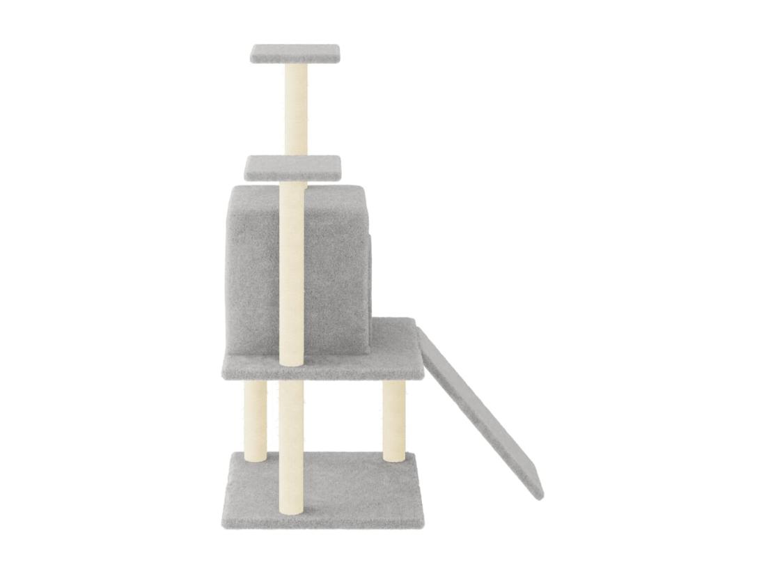 Vente Unique Arbre à Chat Avec Griffoirs En Sisal Gris Clair 110 Cm