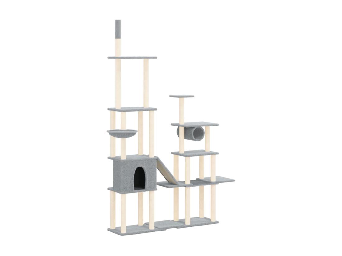 Vente Unique Arbre à Chat Avec Griffoirs En Sisal Gris Clair 279 Cm