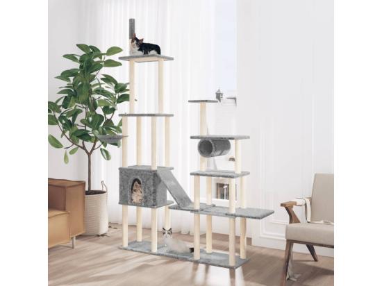 vente unique Arbre à chat avec griffoirs en sisal Gris clair 279 cm