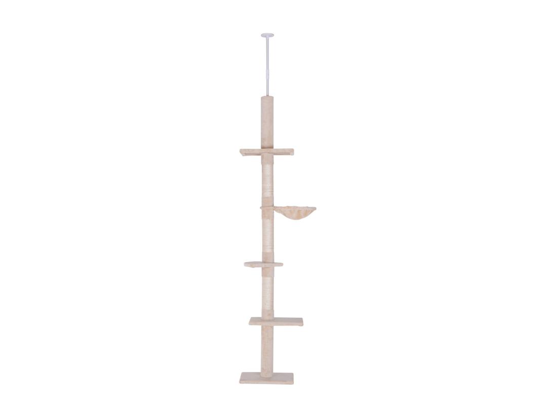 Vente Unique Arbre à Chat Poteau à Griffer L40 X L 34 X H 230-260 Cm 5 Niveaux D'activités Beige