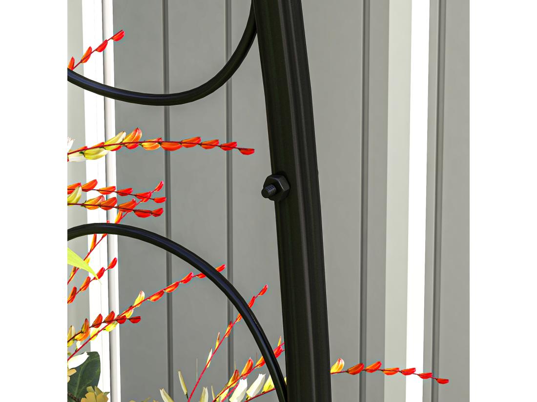 Vente Unique Arche De Jardin Arche à Rosiers Style Fer Forgé Acier époxy Noir