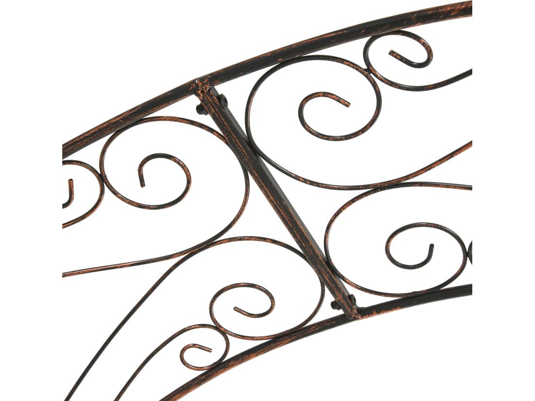 Vente Unique Arche De Jardin Arche à Rosiers Style Fer Forgé Dim. 120L X 30l X 226H Cm Métal époxy Noir Vieilli Cuivré