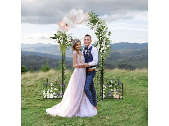 Vente Unique Arche De Jardin De 220 Cm Avec 2 Bacs Jardinière Et Treillis Pergola Avec Tubes Métalliques Portail Verrouillable Décoration Pour Mariage Fête