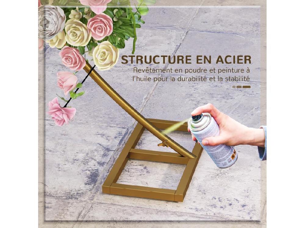 Vente Unique Arche Décorative - Arche De Mariage - Arche De Ballon - Dim. 280L X 60l X 258H Cm - Acier Doré