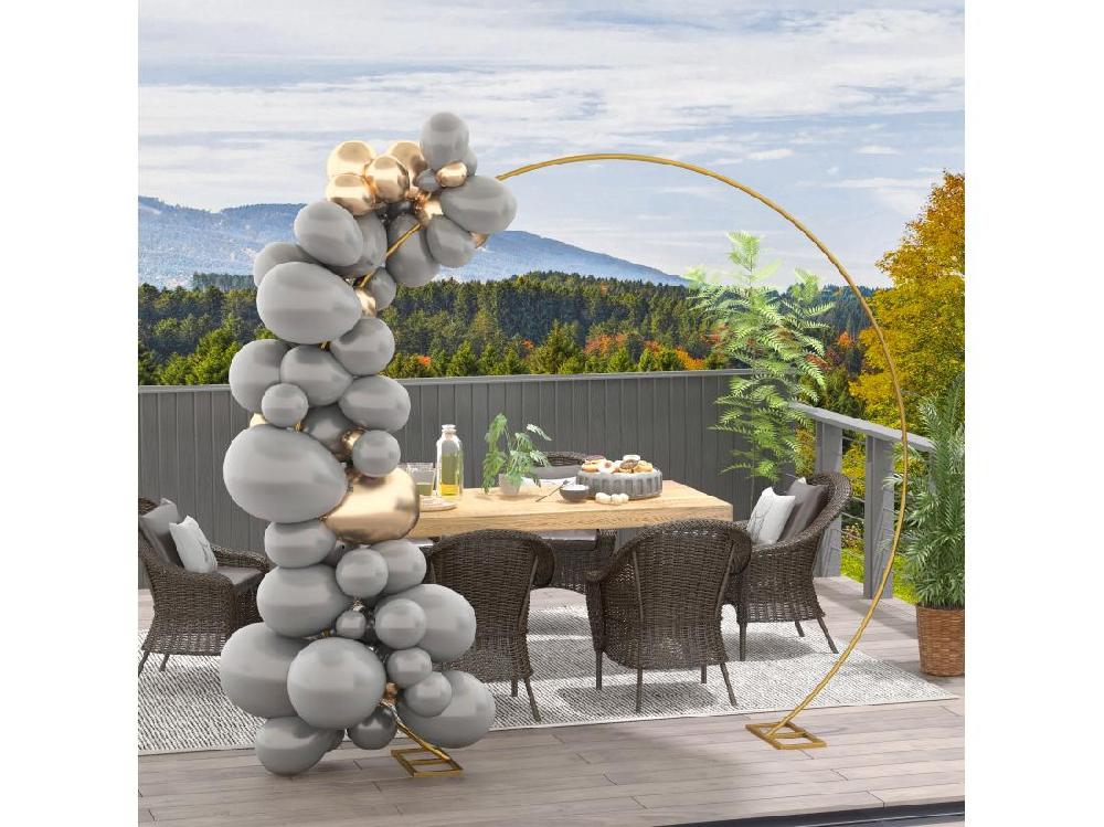 vente unique Arche décorative - arche de mariage - arche de ballon - dim. 280L x 60l x 258H cm - acier doré