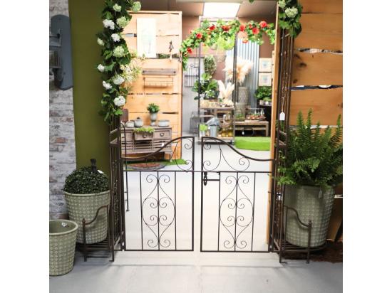 vente unique Arche/Portillon à rosiers jardin métal marron L.199 x l.40 x Ht.230 cm